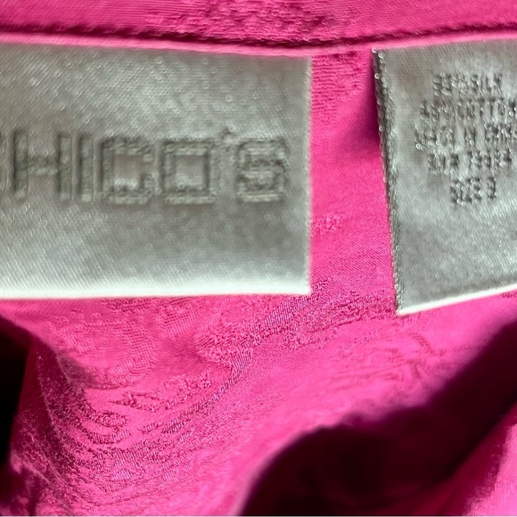 Chico's Vibrant Pink Textured button down shirt - Picture 5 of 6
